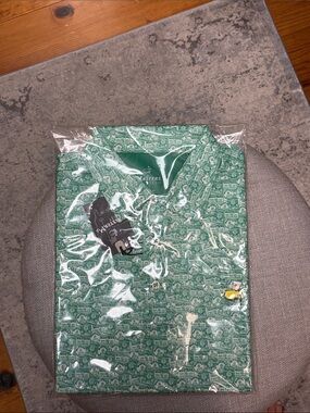 Peter Millar Green All-Over Micro Pattern Polo